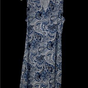 Women Blue Floral Summer Dress Navy Small Paisley